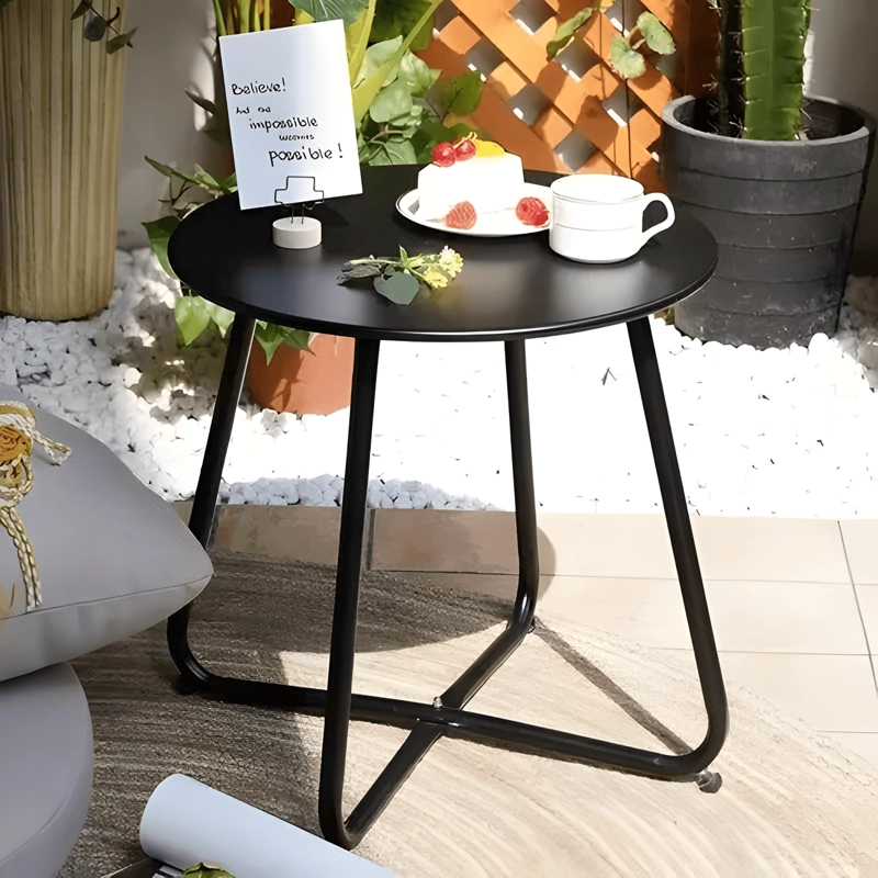 MESA LATERAL AUXILIAR REDONDA METALICA 45X45CM LIVING #2 - 2