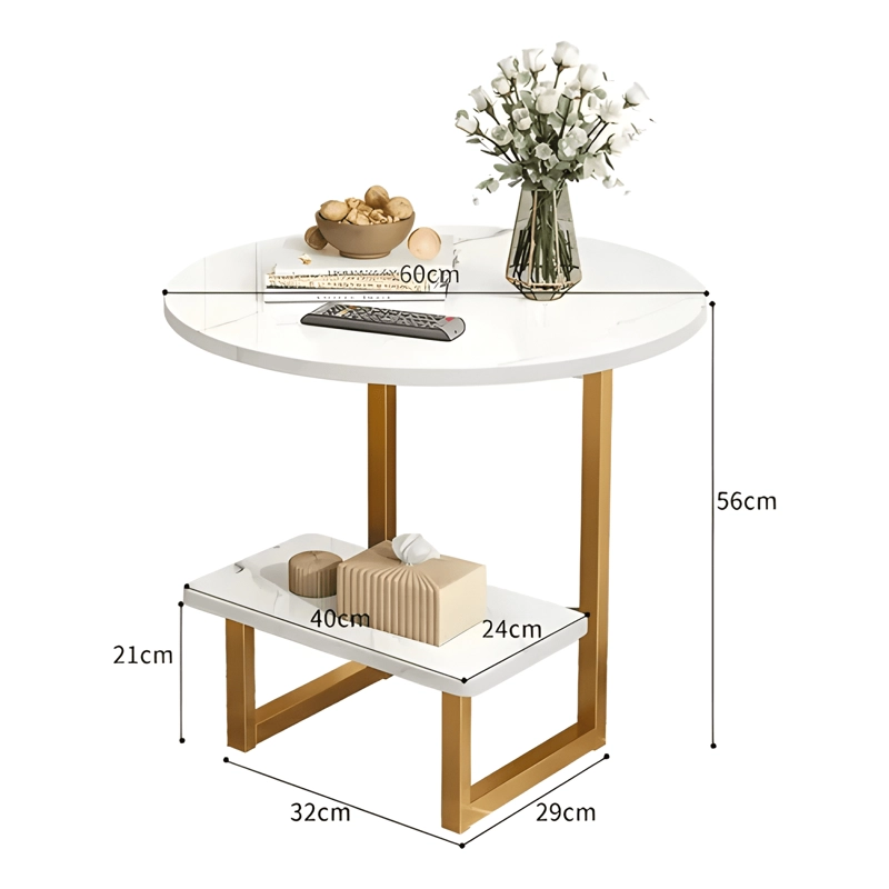 MESA DE CENTRO FIERRO MADERA MESA LIVING MESA HOGAR 60X56CM - 2