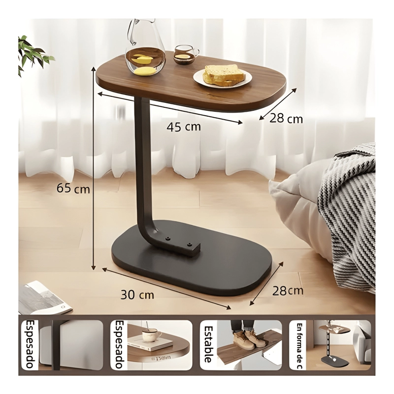 MESA DE CENTRO LATERAL LIVING VANGUARDIA MADERA NACTURAL - 2