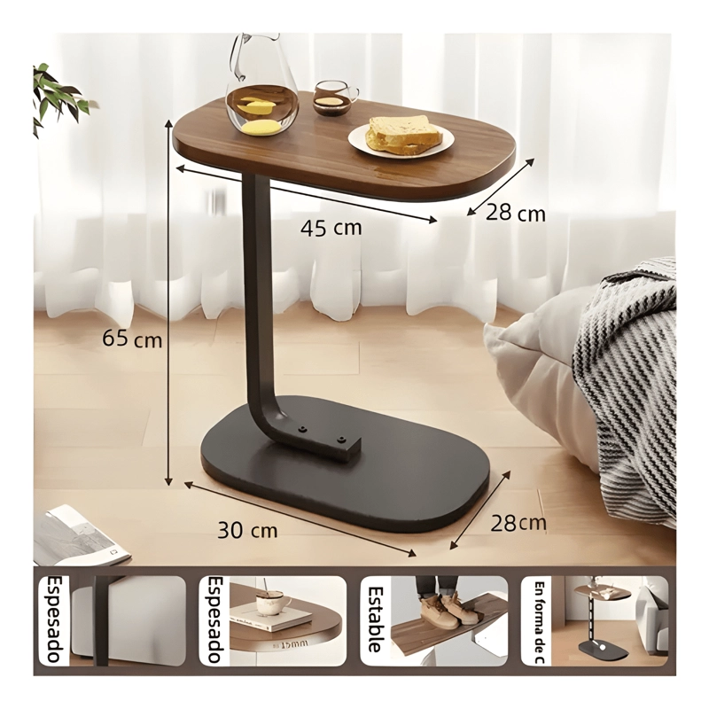 MESA DE CENTRO LATERAL LIVING VANGUARDIA MADERA NACTURAL - 3