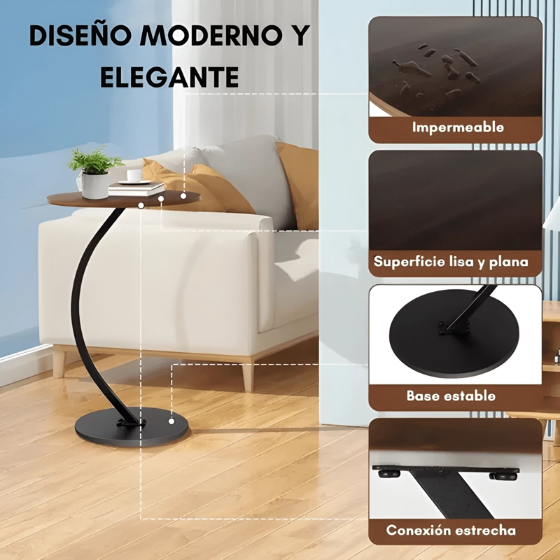 MESA RATONA LIVING VANGUARDIA REDONDA COLOR NEGRO - 1
