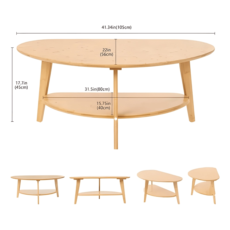 MESA DE CENTRO MODERNA BAMBU DE MEDIADOS DE SIGLO 2 #1 - 4