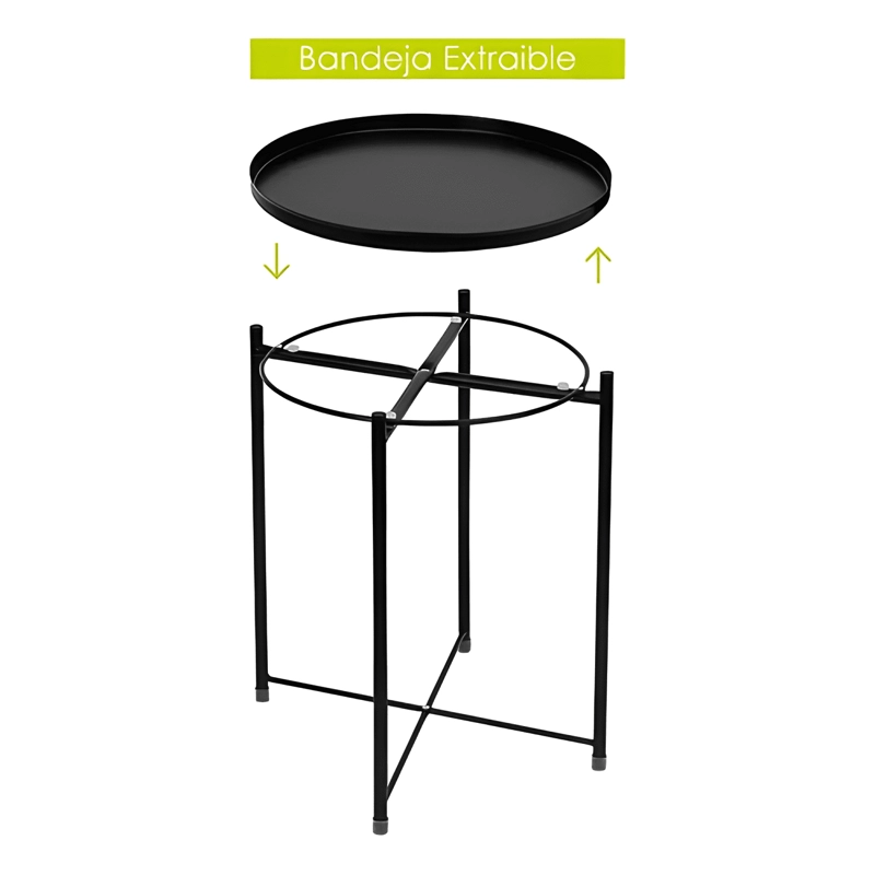 MESA LATERAL AUXILIAR METAL 42X52CM BLANCO #1 - 2
