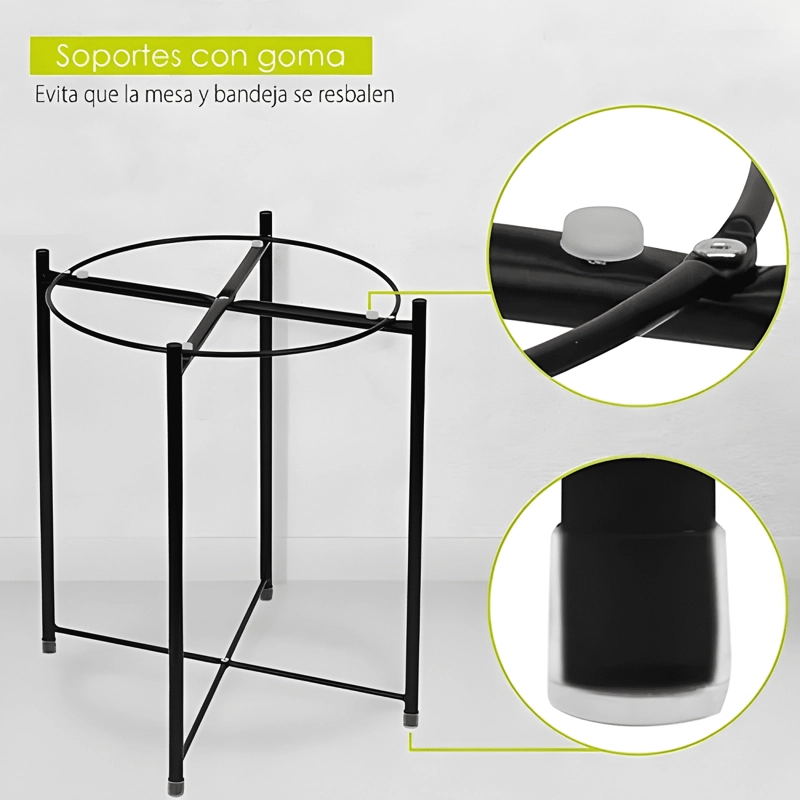 MESA LATERAL AUXILIAR METAL 42X52CM BLANCO #1 - 4