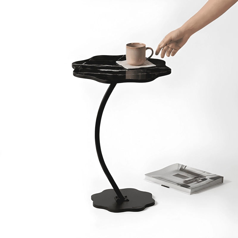 MESA AUXILIAR DISEÑO FLOR 40X60CM NEGRA - 4