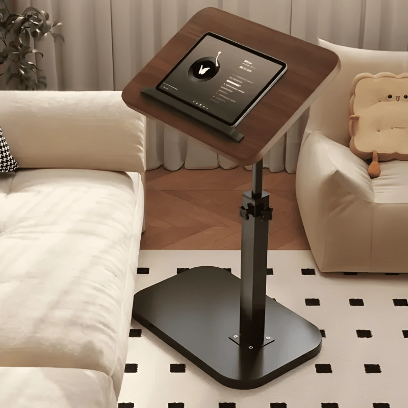 MESA REGULABLE DE CENTRO 360° PARA CAMA Y SOFA MADERA - 1