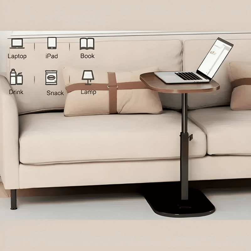 MESA REGULABLE DE CENTRO 360° PARA CAMA Y SOFA MADERA - 3