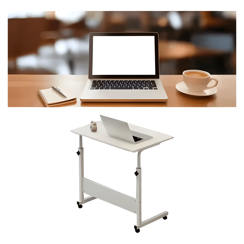MESA PARA PORTATIL LATERALES ALTURA AJUSTABLE MARRON CLARO - 2