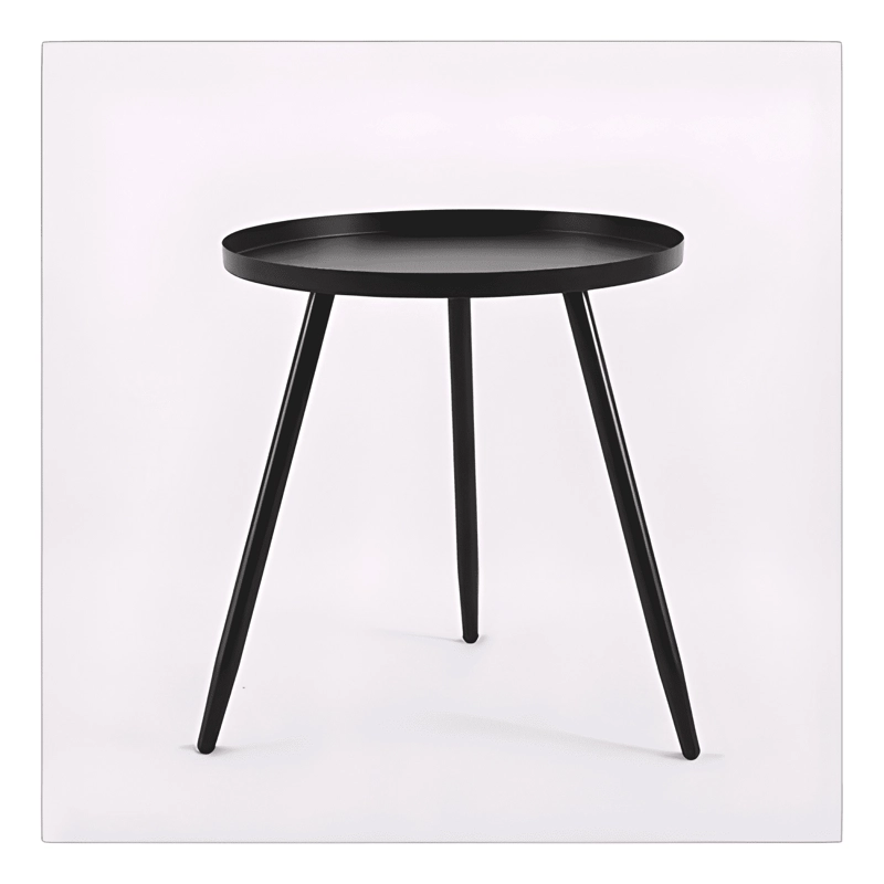 MESA LATERAL AUXILIAR CENTRO METALICA 42X42X45CM COLOR NEGRO - 4
