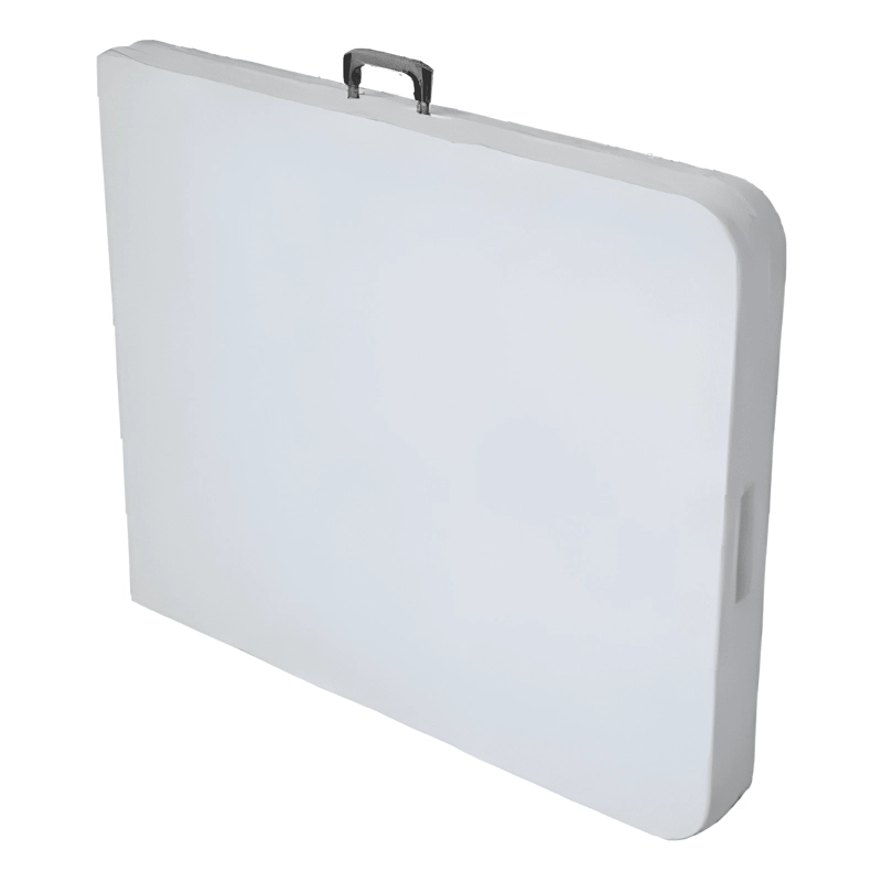 MESA PLEGABLE TRANSPORTABLE + MANTEL RECTANGULAR BLANCA - 3