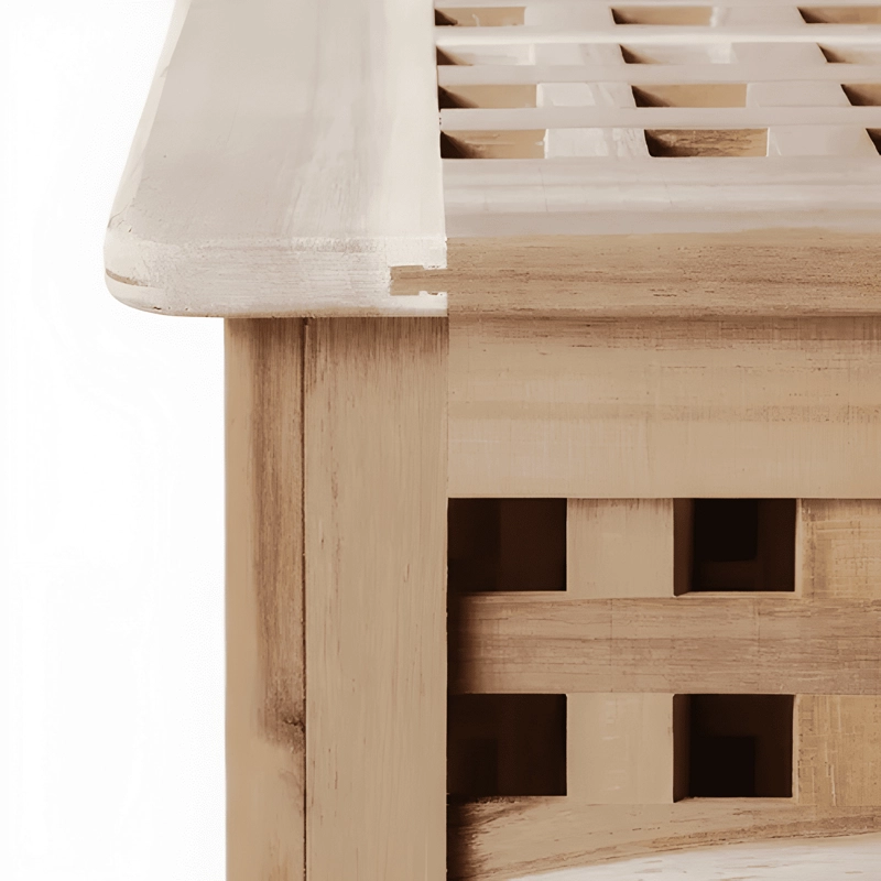 MESA AUXILIAR MADERA MACIZA CON ALMACENAJE 98X50 CM #1 - 1