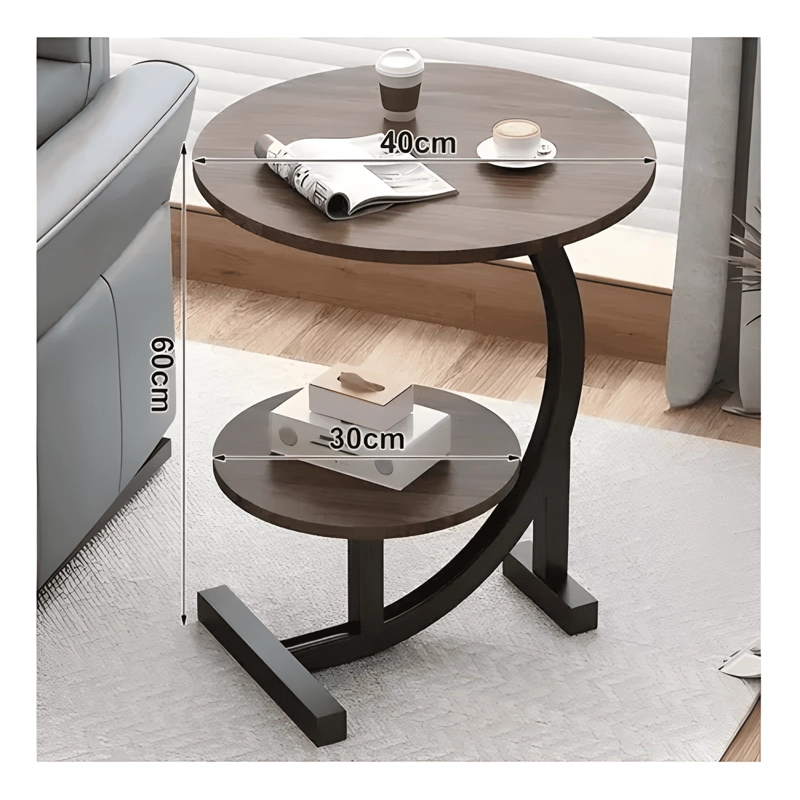 MESA DE CENTRO DOBLE AUXILIAR LIVING EN FORMA MEDIA LUNA - 3