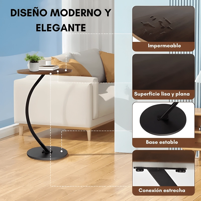 MESA DE CENTRO LATERAL LIVING VANGUARDIA MADERA NATURAL #2 - 1