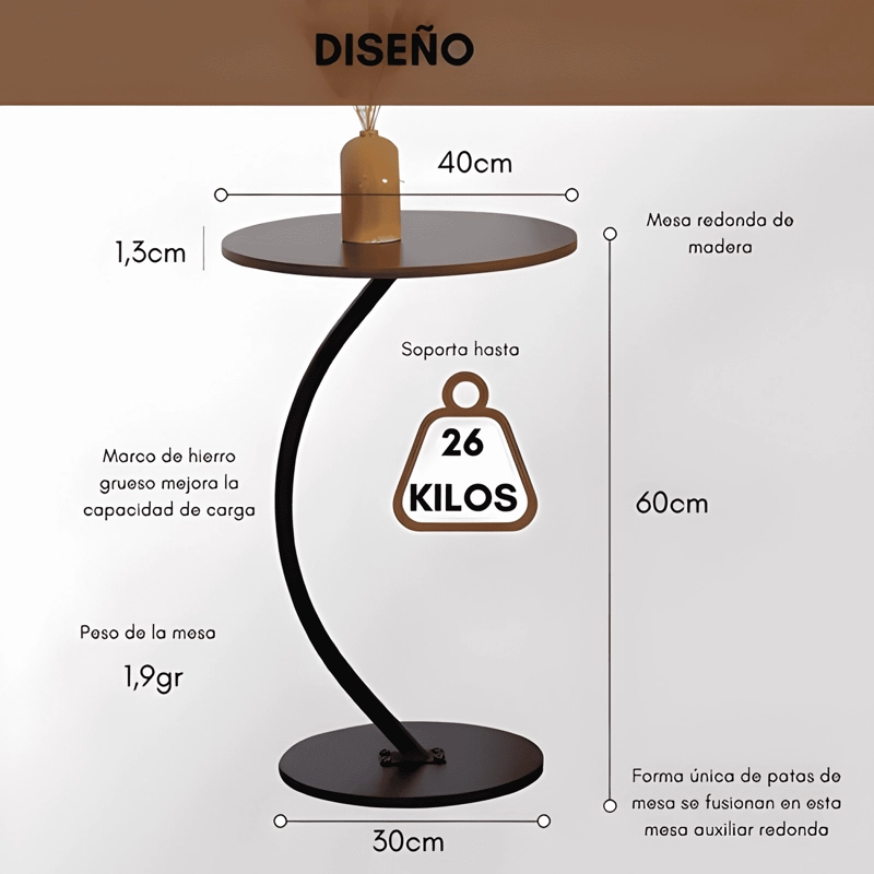 MESA DE CENTRO LATERAL LIVING VANGUARDIA MADERA NATURAL #2 - 4