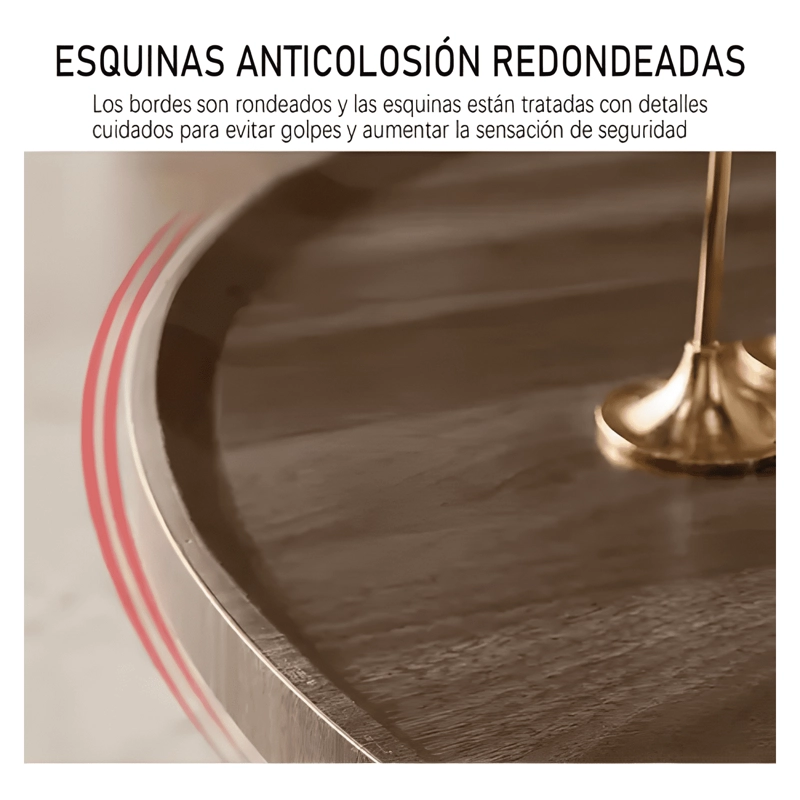 JUEGO DE 2 MESAS DE CENTRO LIVING REDONDA MADERA 70+50CM #2 - 3