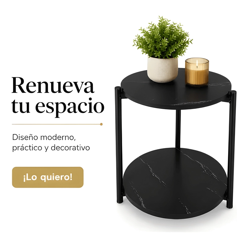 MESA AUXILIAR REDONDA DECORATIVA PARA SALA DE ESTAR 2 #2 - 2