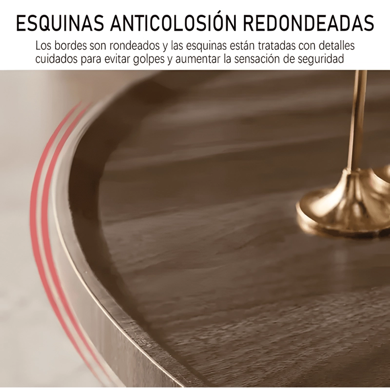 JUEGO DE 2 MESAS DE CENTRO LIVING REDONDA MADERA 70+50CM #1 - 3