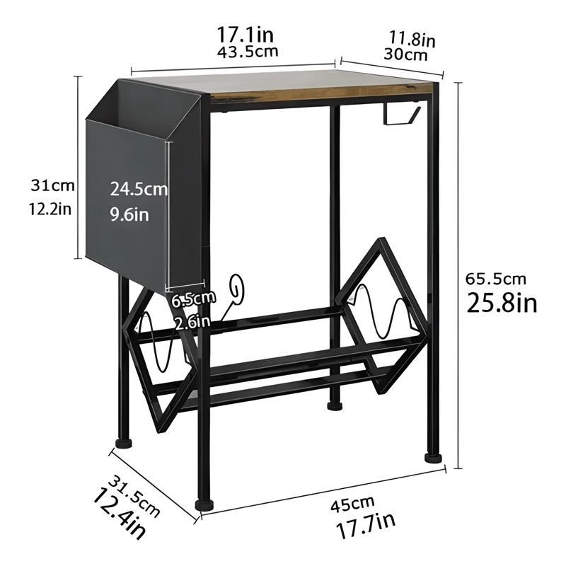 CARRO MESA DE SOPORTE TOCADISCOS Y ALMACENAMIENTO CON RUEDAS - 2