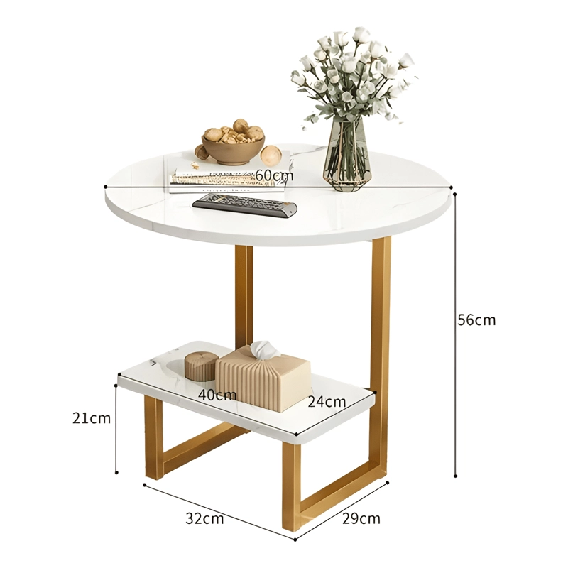 MESA DE CENTRO REDONDO DE FIERRO Y MADERA LIVING #2 - 2