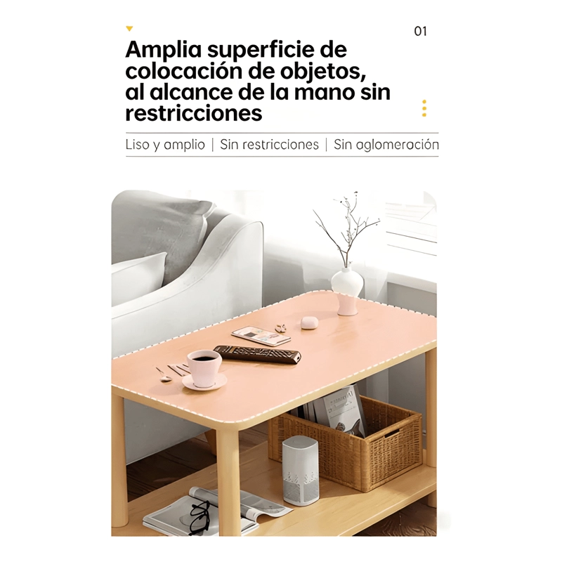 MESA DE CENTRO MINIMALISTA MADERA SALA DE ESTAR AUXILIA #2 - 3