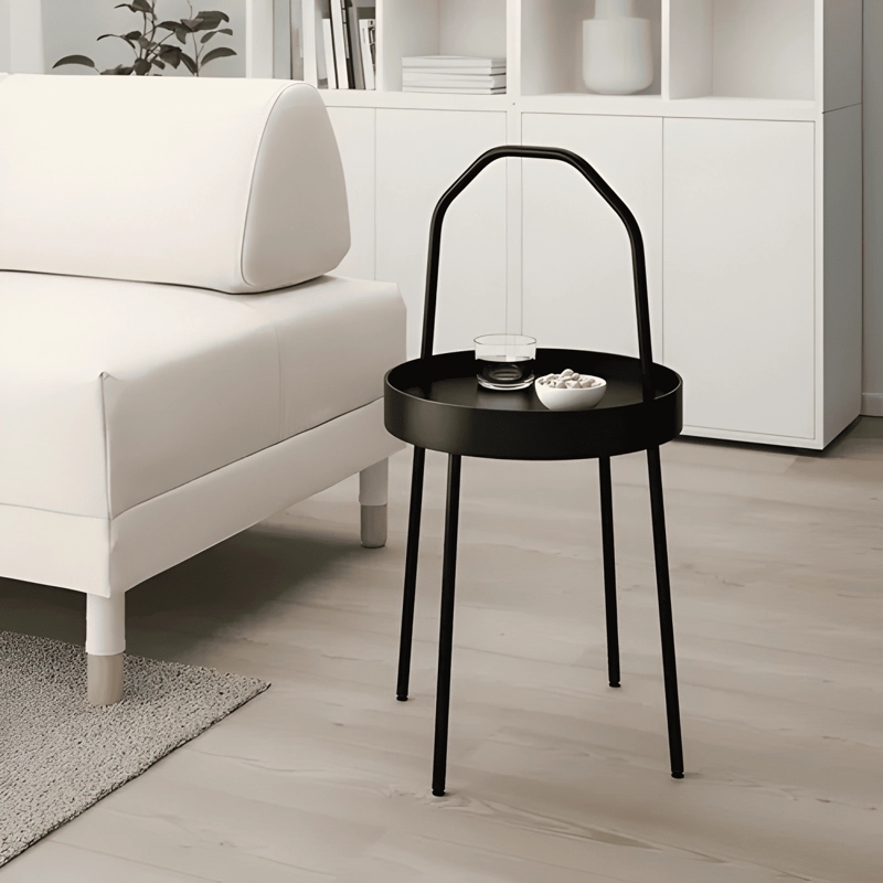 MESA LATERAL AUXILIAR CON ASA 38 CM ACERO - 1