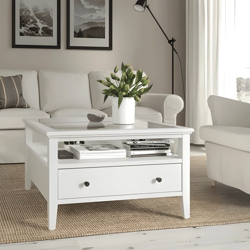 MESA DE CENTRO VIDRIO TEMPLADO 80X80 CM - 1