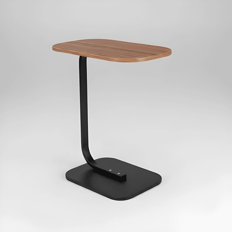 MESA AUXILIAR LATERAL MINIMALISTA TIPO C MADERA Y METAL #3 - 4