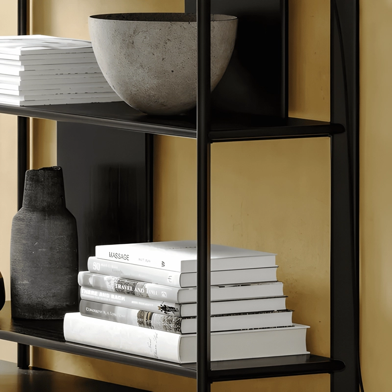 MESA LATERAL BAMBU CON ESTANTE 95X30 CM METAL - 3