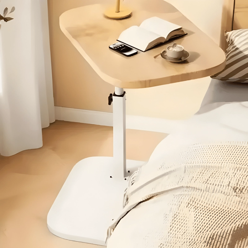 MESA AUXILIAR REGULABLE PARA CAMA Y SOFA MADERA BLANCO - 1
