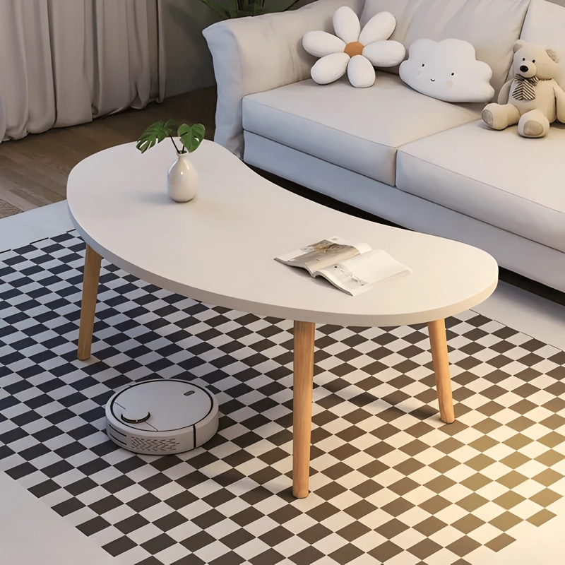 MESA DE CENTRO OVALADA 76X37X42 CM COLOR BLANCO - 1