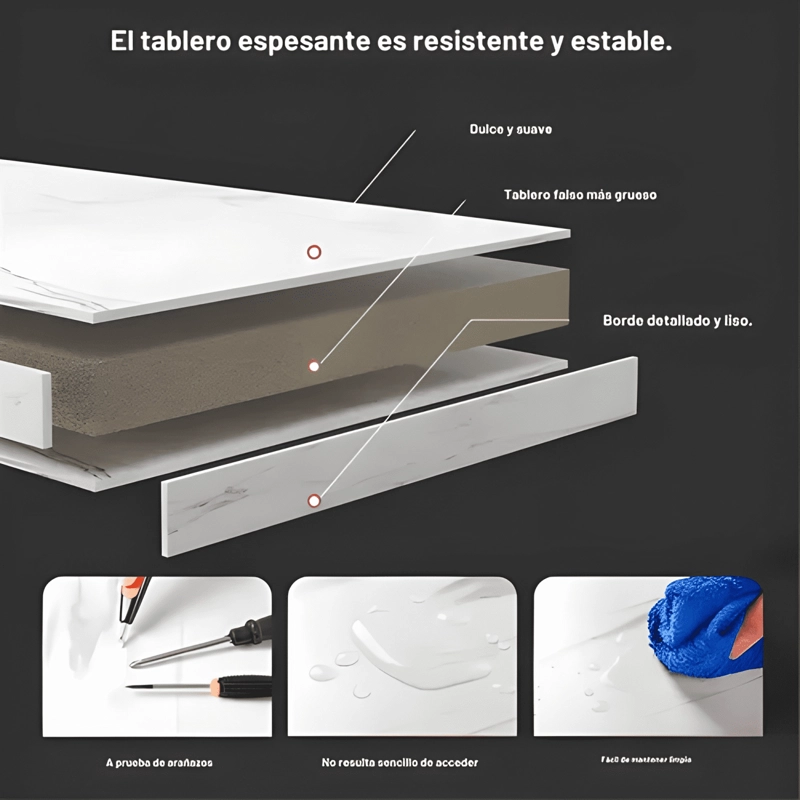 MESA DE CENTRO INDUSTRIAL RECTANGULAR CON 2 NIVELES GRIS #4 - 2