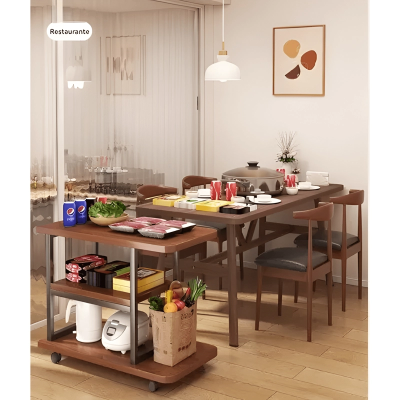 MESA DE CENTRO LATERAL MADERA COLOR MARRON - 4