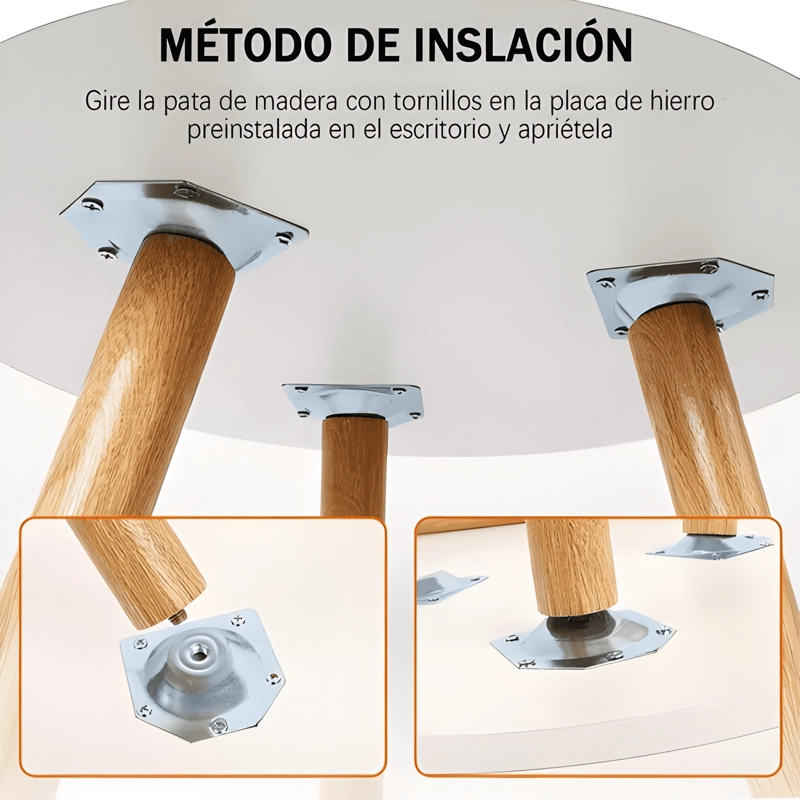 MESA AUXILIAR REDONDA MESA LATERAL CENTRO DE MADERA #1 - 2
