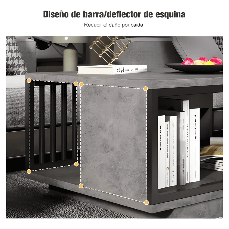 MESA DE CENTRO 100X50X40CM PARA SALON CON 2 NIVELES - 4