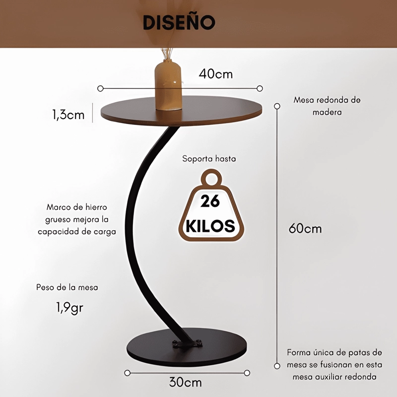MESA DE CENTRO LATERAL LIVING VANGUARDIA MADERA NATURAL #1 - 4