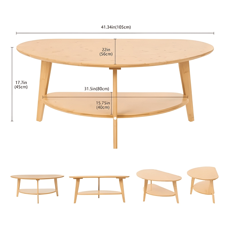 MESA DE CENTRO MODERNA BAMBU DE MEDIADOS DE SIGLO 2 #2 - 4