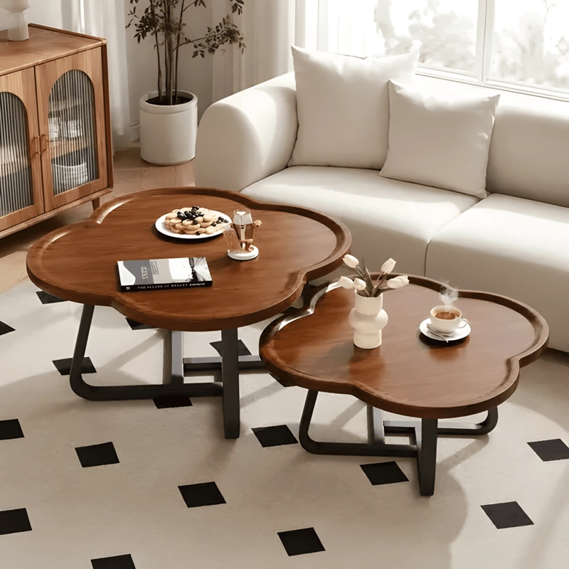 JUEGO MESA DE CENTRO LIVING 80+60CM MODERNA MESA AUXILIAR - 1