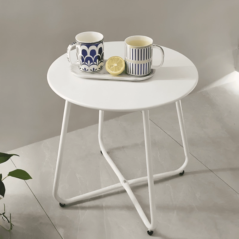 MESA LATERAL AUXILIAR REDONDA METALICA 45X45CM LIVING #3 - 1