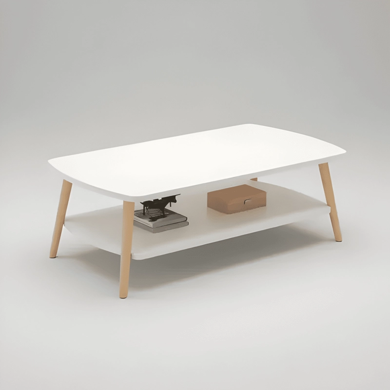 MESA DE CENTRO NORDICA MODERNA 2 NIVELES - 2