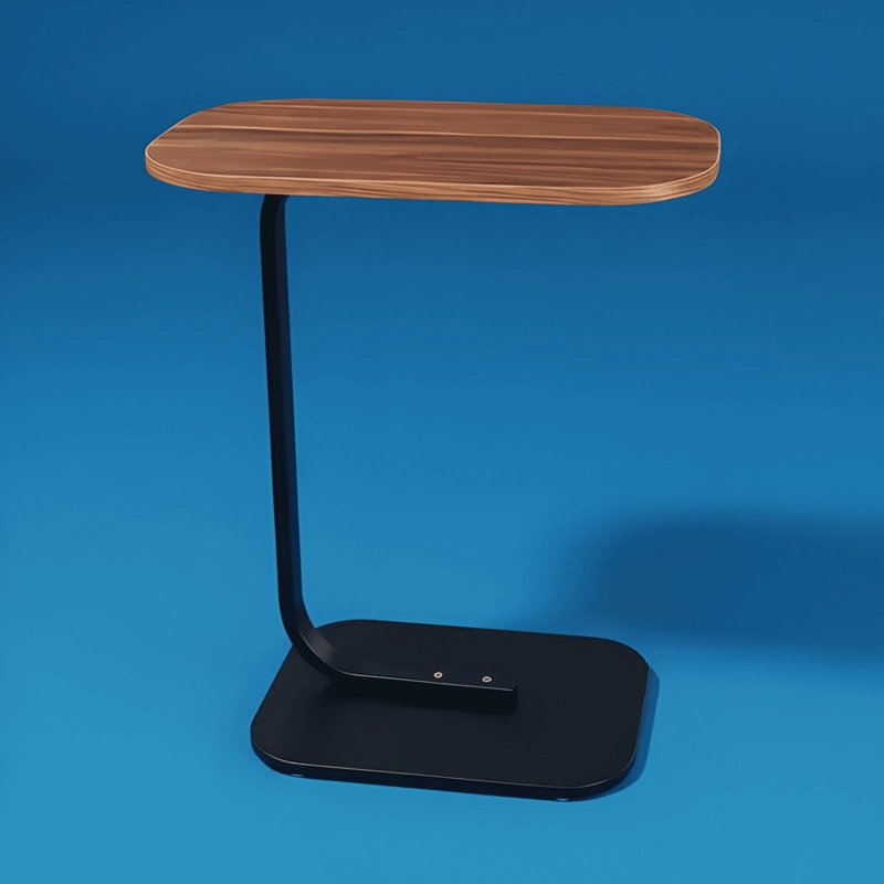 MESA AUXILIAR LATERAL MINIMALISTA TIPO C MADERA Y METAL #2 - 3