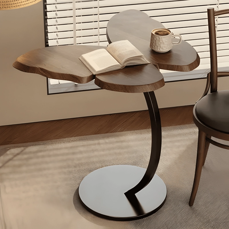 MESA AUXILIAR MADERA MARIPOSA MESA DE CENTRO SALON MARRON - 1