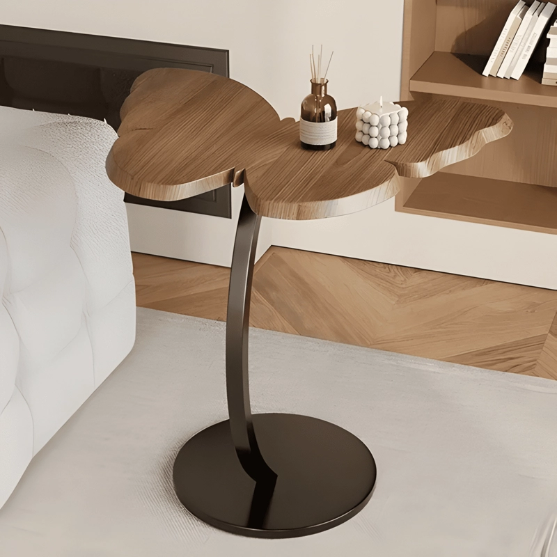 MESA AUXILIAR MADERA MARIPOSA MESA DE CENTRO SALON MARRON - 2