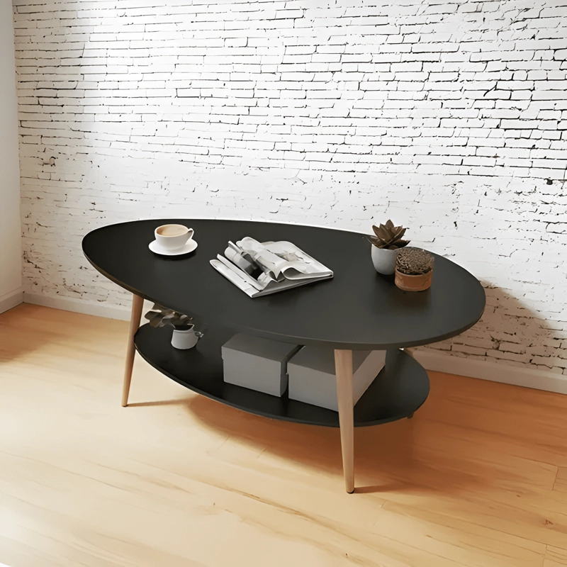 MESA DE CENTRO OVOIDE DOS NIVELES 90X50X42CM #2 - 1