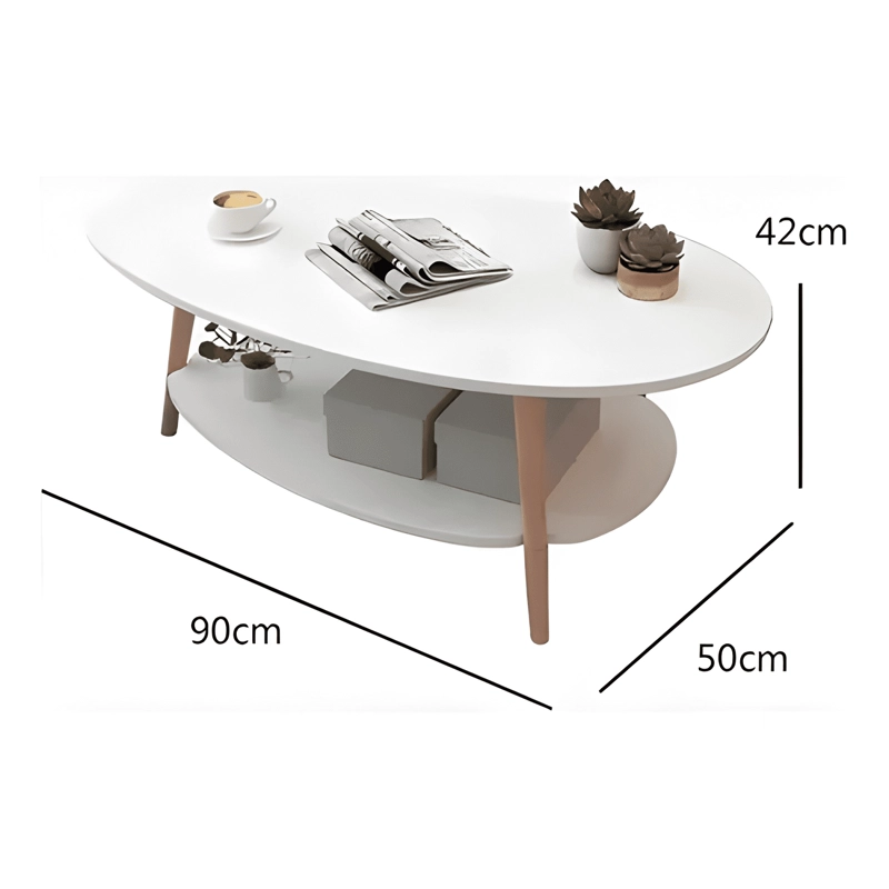 MESA DE CENTRO OVOIDE DOS NIVELES 90X50X42CM #2 - 2