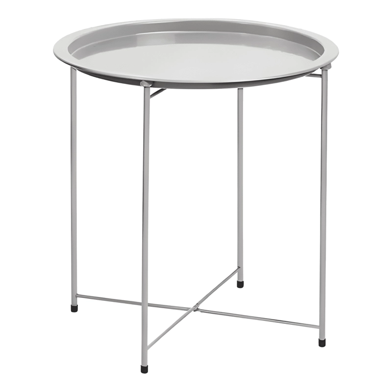 MESA LATERAL AUXILIAR METAL 47X51CM MESA CENTRO GRIS - 1