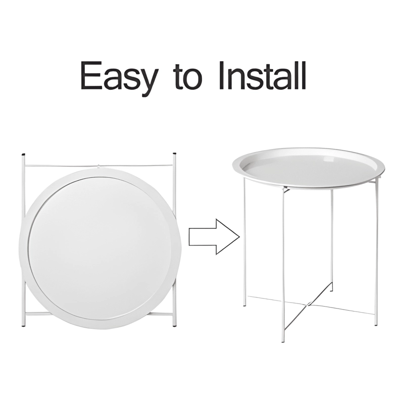 MESA LATERAL AUXILIAR METAL 47X51CM MESA CENTRO GRIS - 3