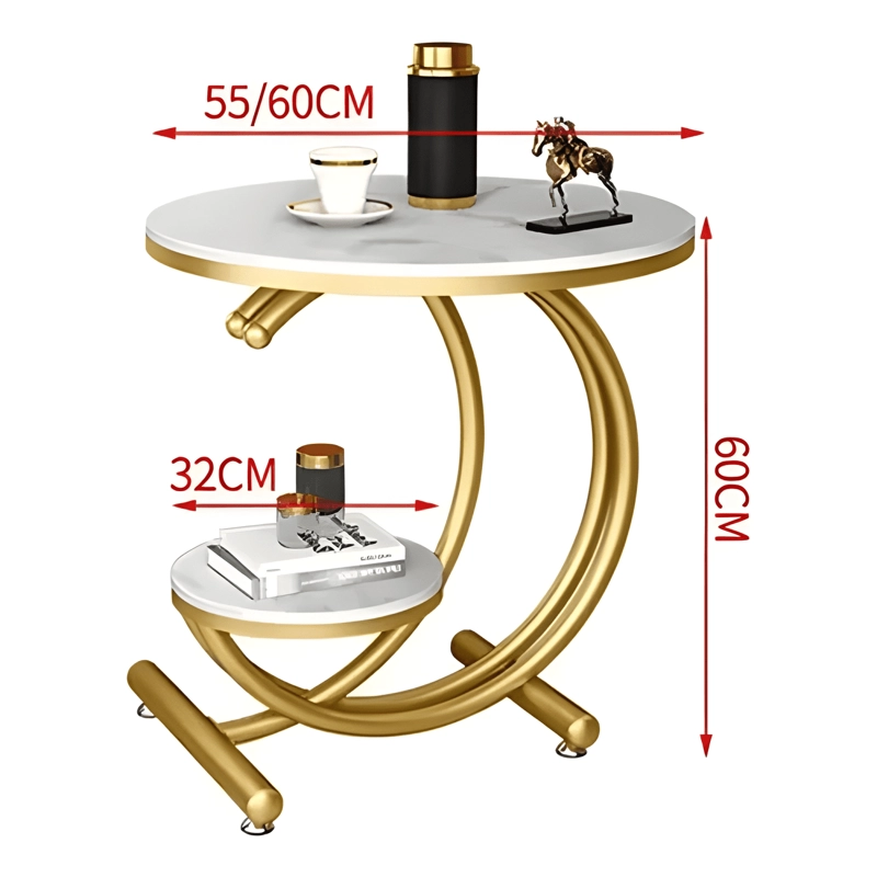 MESA DE CENTRO DE 2 NIVELES MESA AUXILIAR DECORATIVA DE LUJO - 2