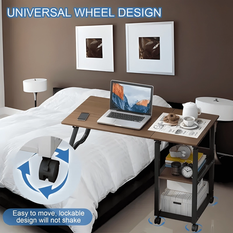 MESA AUXILIAR PLEGABLE RETRACTIL SALA SOFA Y CAMA LAPTOP - 3