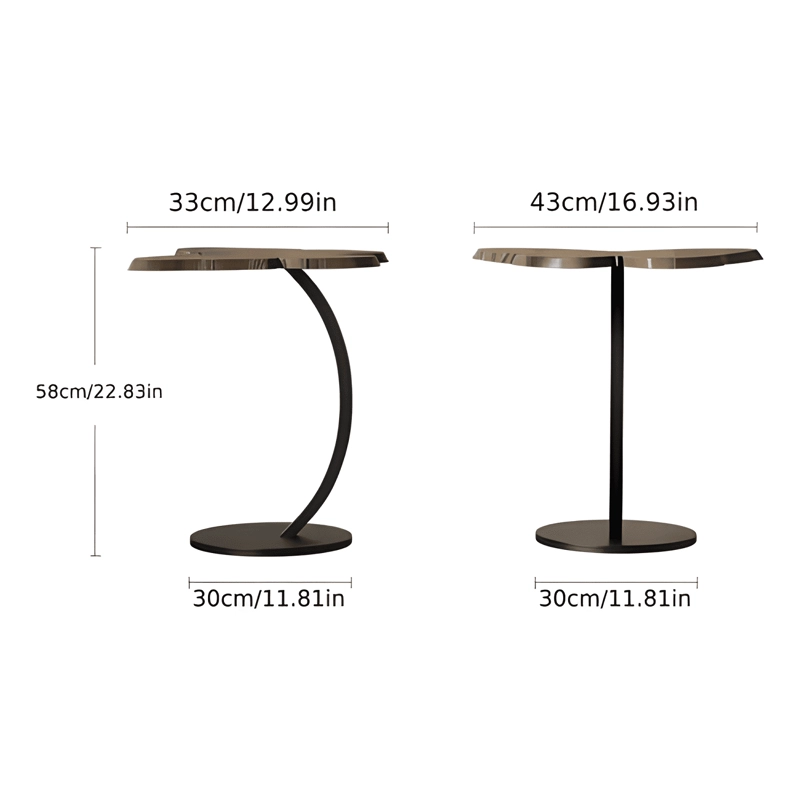 MESA AUXILIAR MARIPOSA MADERA Y BASE METALICA NEGRA #2 - 4