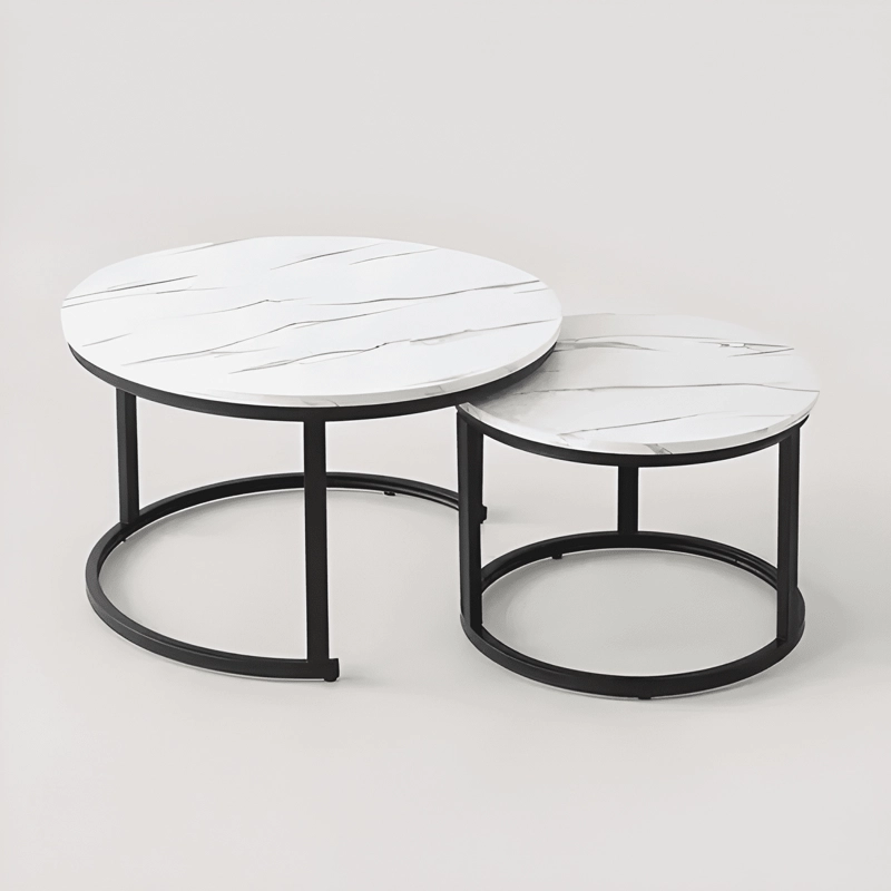MESA DE CENTRO 2 PIEZAS BLANCO Y PARA LIVING MODERNO NEGRO - 3